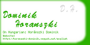 dominik horanszki business card